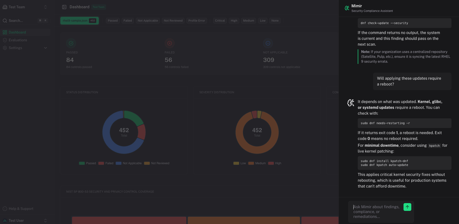 Mimir AI chat interface integrated into the Aesir platform