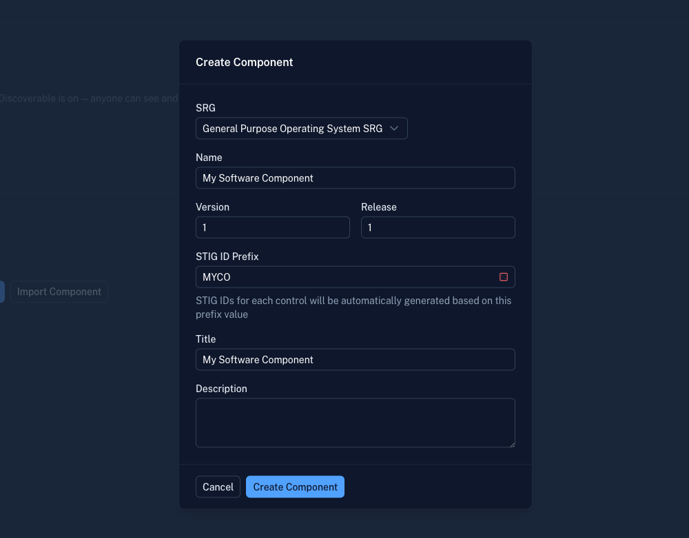 Creating a component from source guidance in Sindre